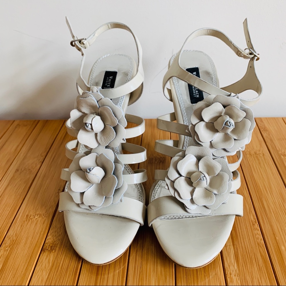 White House Black Market Floral Heels Pumps